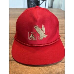 Vintage Citgo Gas Logo Eagle Red Snapback Rope Hat